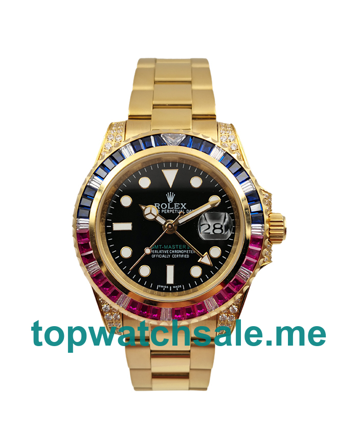 Replica Rolex GMT-Master II 116758 UK - 40MM Gold Male Rolex GMT-Master II Replica Watches - Blingwatches.co.uk