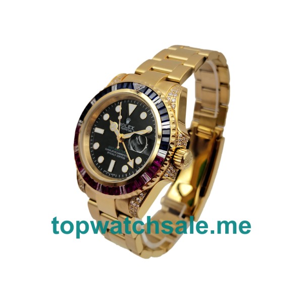 Replica Rolex GMT-Master II 116758 UK - 40MM Gold Male Rolex GMT-Master II Replica Watches - Blingwatches.co.uk