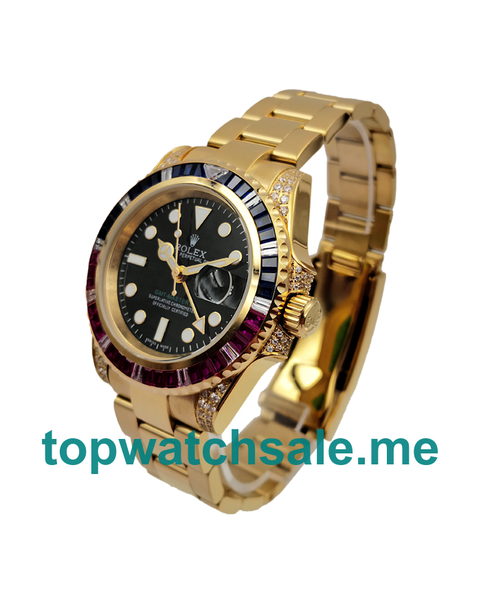 Replica Rolex GMT-Master II 116758 UK - 40MM Gold Male Rolex GMT-Master II Replica Watches - Blingwatches.co.uk