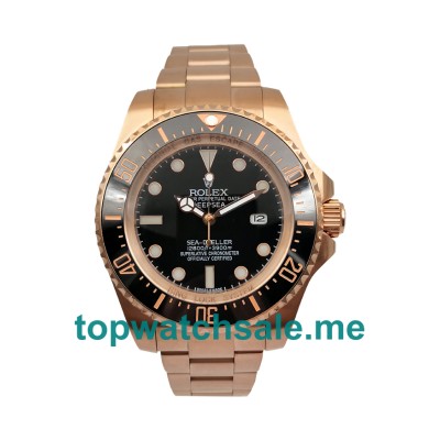 Replica Rolex Sea-Dweller Deepsea 126660 UK - 44MM Rose Gold Male Rolex Sea-Dweller Deepsea Replica Watches - Blingwatches.co.uk
