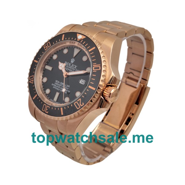 Replica Rolex Sea-Dweller Deepsea 126660 UK - 44MM Rose Gold Male Rolex Sea-Dweller Deepsea Replica Watches - Blingwatches.co.uk