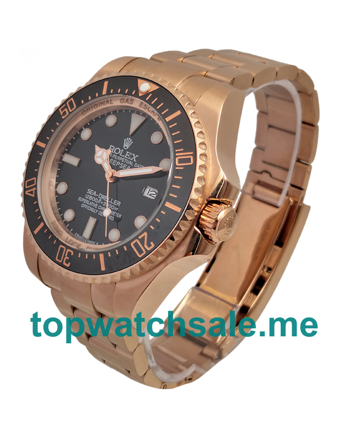 Replica Rolex Sea-Dweller Deepsea 126660 UK - 44MM Rose Gold Male Rolex Sea-Dweller Deepsea Replica Watches - Blingwatches.co.uk