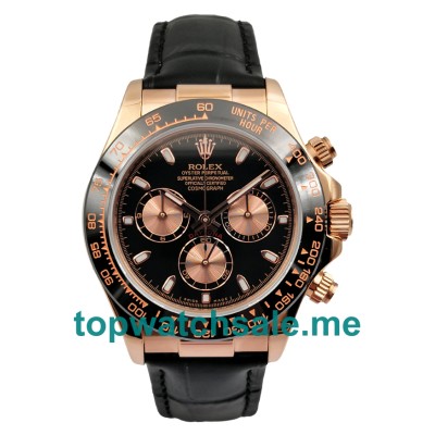 Replica Rolex Daytona 116515 UK - 40MM Rose Gold Male Rolex Daytona Replica Watches - Blingwatches.co.uk