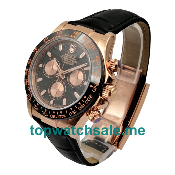 Replica Rolex Daytona 116515 UK - 40MM Rose Gold Male Rolex Daytona Replica Watches - Blingwatches.co.uk