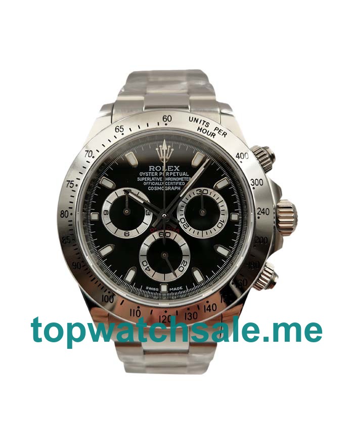 Replica Rolex Daytona 116520 UK - 40MM Steel Male Rolex Daytona Replica Watches - Blingwatches.co.uk