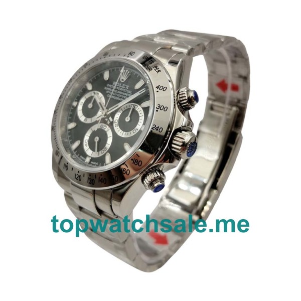 Replica Rolex Daytona 116520 UK - 40MM Steel Male Rolex Daytona Replica Watches - Blingwatches.co.uk