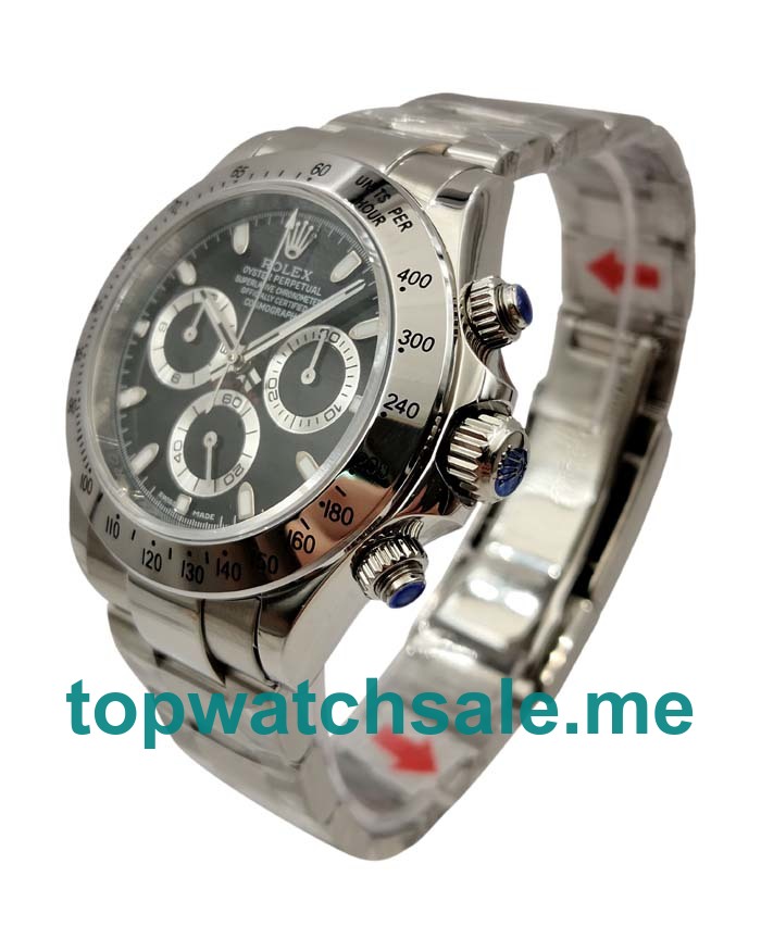 Replica Rolex Daytona 116520 UK - 40MM Steel Male Rolex Daytona Replica Watches - Blingwatches.co.uk