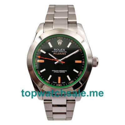 Replica Rolex Milgauss 116400 GV UK - 40MM Steel Men Rolex Milgauss Replica Watches - Blingwatches.co.uk