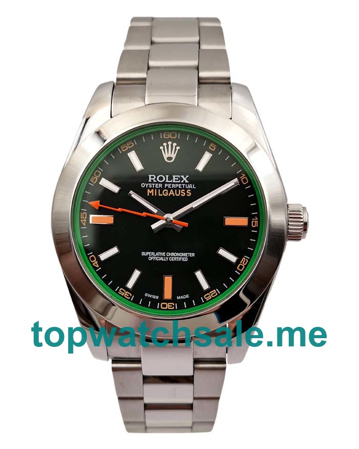 Replica Rolex Milgauss 116400 GV UK - 40MM Steel Men Rolex Milgauss Replica Watches - Blingwatches.co.uk