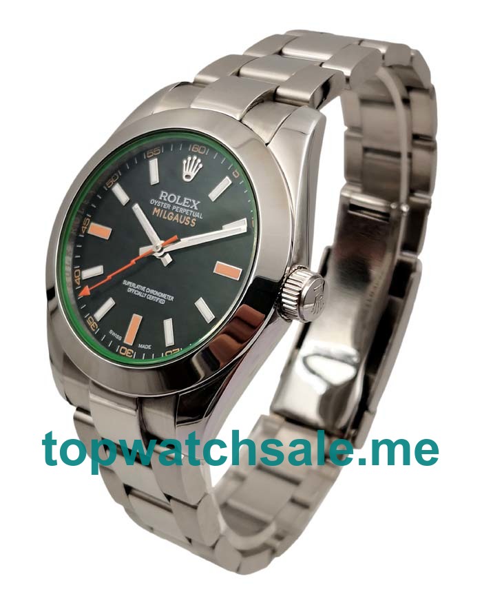 Replica Rolex Milgauss 116400 GV UK - 40MM Steel Men Rolex Milgauss Replica Watches - Blingwatches.co.uk