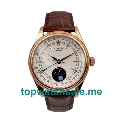 Replica Rolex Cellini 50535 UK - 39MM Rose Gold Male Rolex Cellini Replica Watches - Blingwatches.co.uk