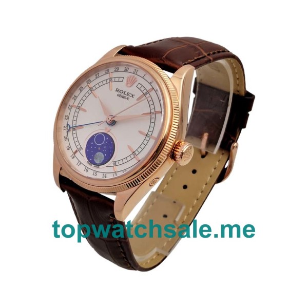 Replica Rolex Cellini 50535 UK - 39MM Rose Gold Male Rolex Cellini Replica Watches - Blingwatches.co.uk