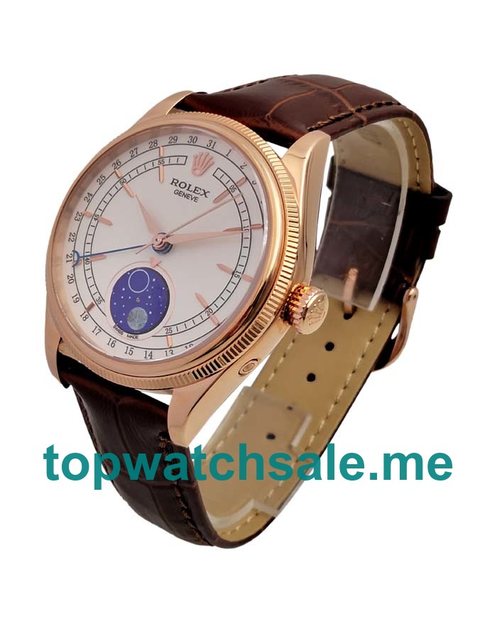 Replica Rolex Cellini 50535 UK - 39MM Rose Gold Male Rolex Cellini Replica Watches - Blingwatches.co.uk
